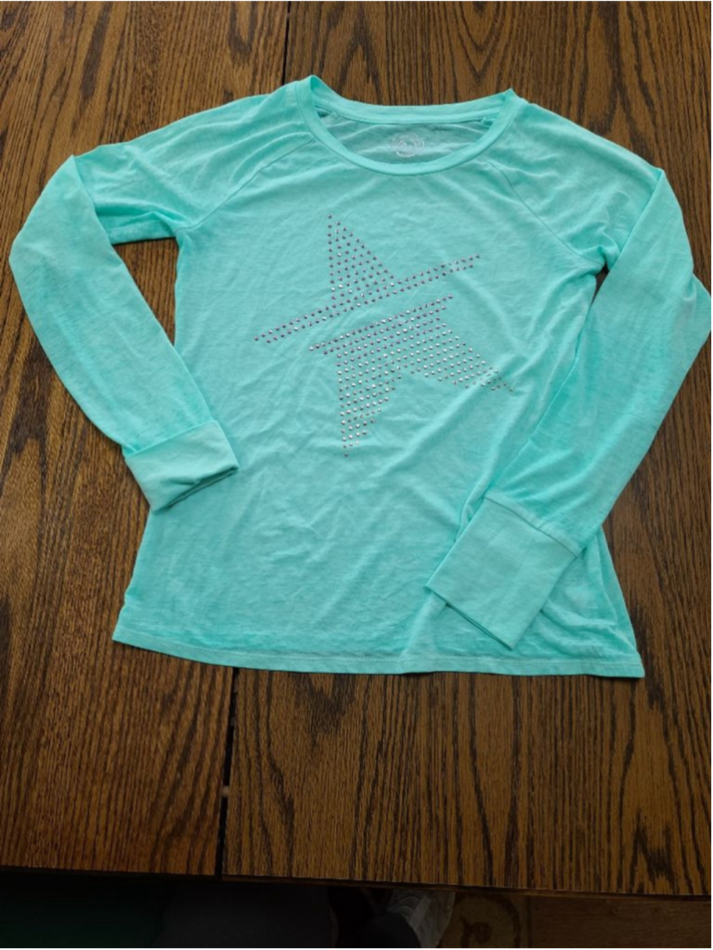 SO Girls Fleece Sherpa Vest & Long Sleeve Star Top Set Size XL 14/16 Mint - Picture 6 of 9